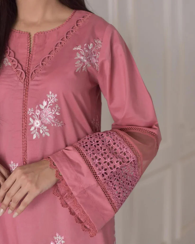 HORIYA EMB CO-ORD SET STITCHED FOR GIRLS