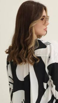 balck & white DIGITAL PRINT 2PC STITCHED FOR GIRLS