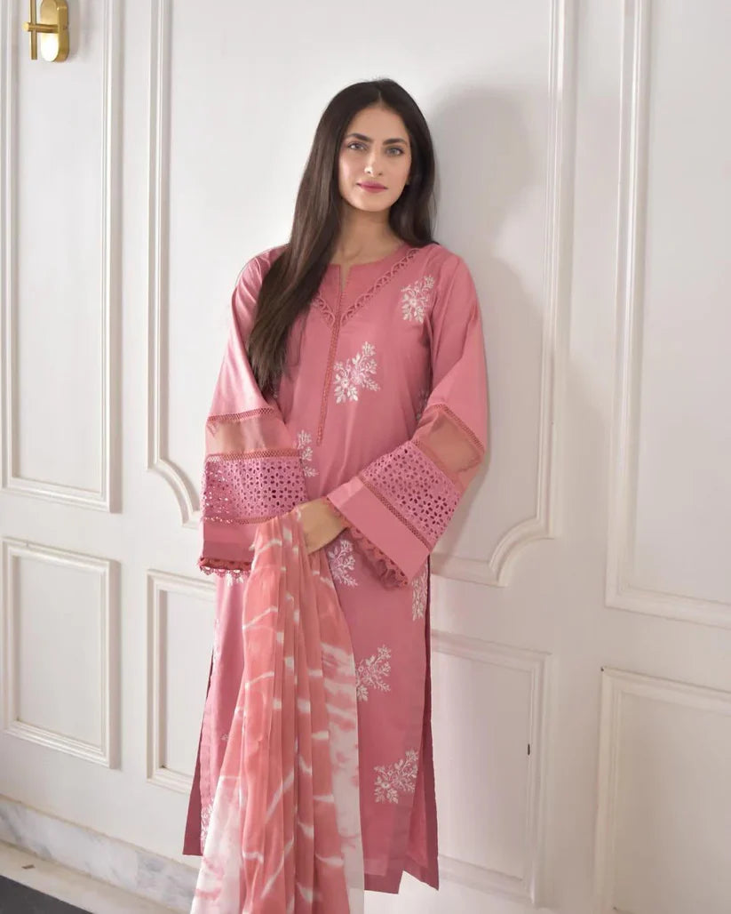 HORIYA EMB CO-ORD SET STITCHED FOR GIRLS
