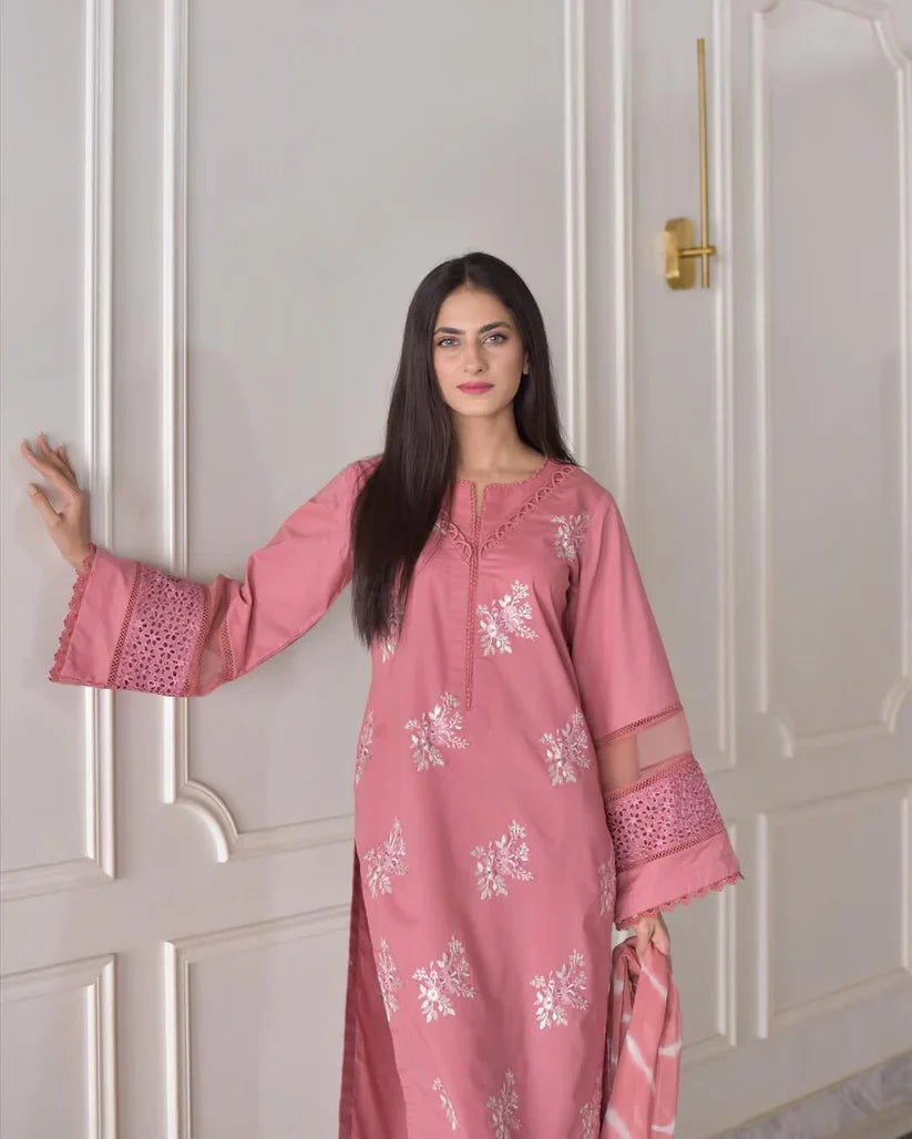 HORIYA EMB CO-ORD SET STITCHED FOR GIRLS