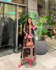 BLACK gulbhar  Digital Print Stitched 2-Piece